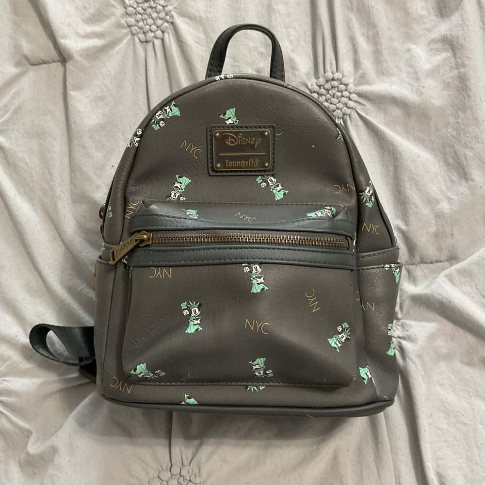 Loungefly Disney Gray Backpack with Green Accents